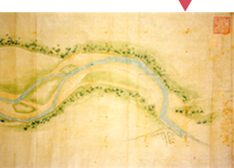 豊平川水害防御計画図面・部分拡大図(国立公文書館蔵、重文)